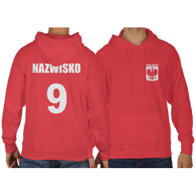 Bluza z kapturem dla kibica Reprezentacji Polski z własnym numerem i nazwiskiem
